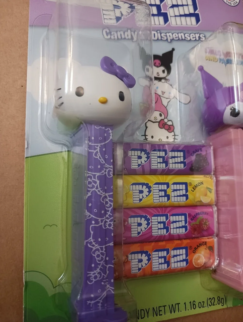 HELLO KITTY And Kuromi PEZ Dispensers 2 pack , 4 Rolls Pez New